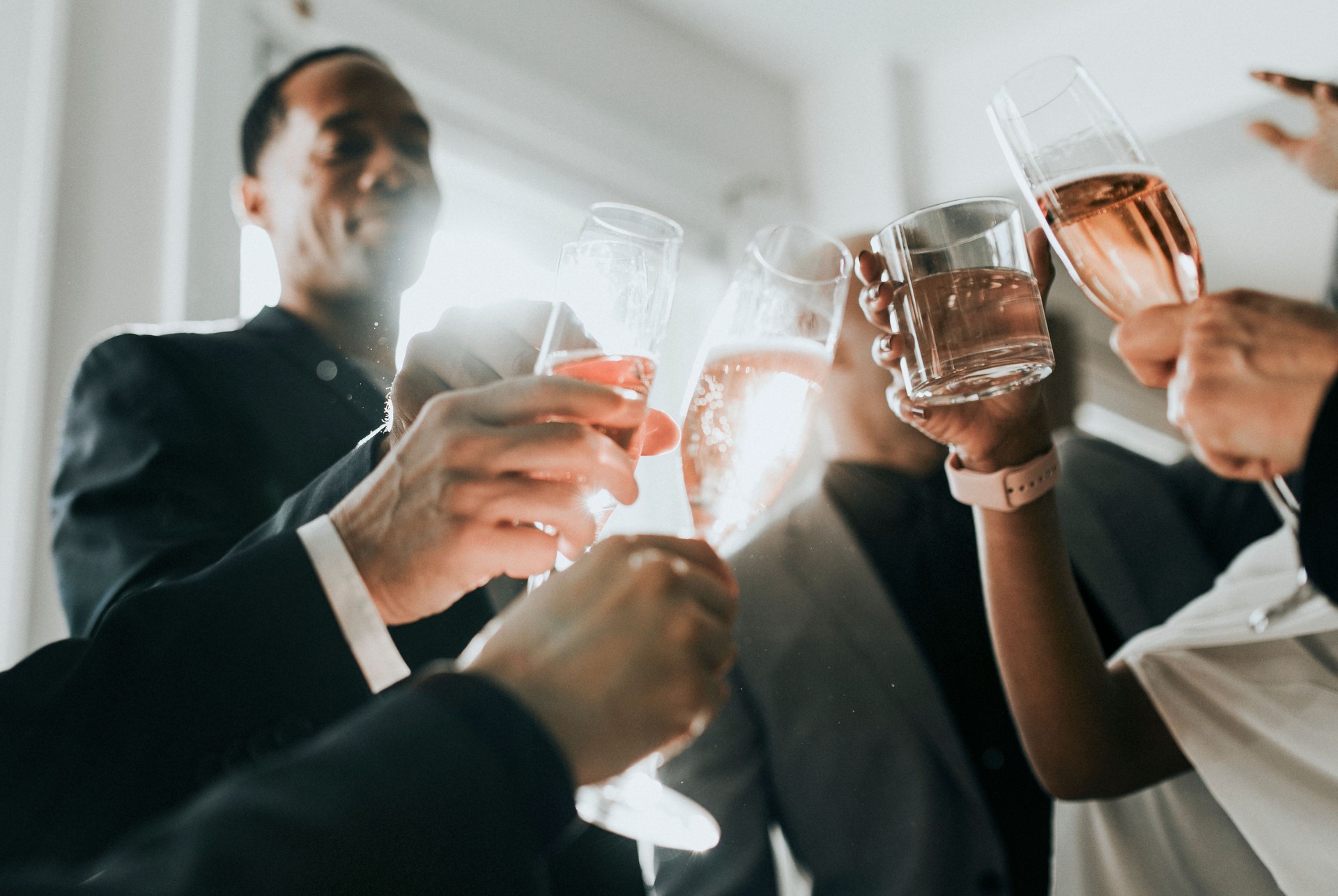 Business people making a toast at an office party